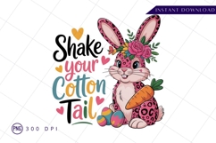 Floral easter bunny with carrot sublimation png Product Image 1