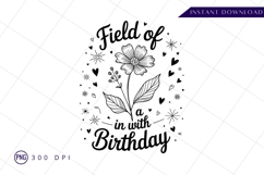 Field of birthday flower sublimation png design Product Image 1