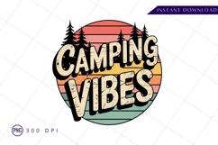Camping vibes retro design sublimation png Product Image 1