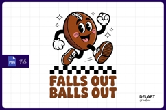 Cartoon football character falls out balls out PNG Product Image 1