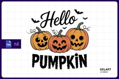 Hello pumpkin cartoon halloween sublimation png Product Image 1