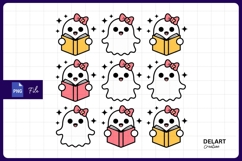 Cute ghosts reading books sublimation png Product Image 1