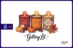 Autumn scented candles fall aromatherapy still life PNG Product Image 1