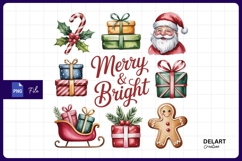 Merry and bright christmas holiday illustration PNG Product Image 1