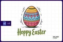 Hoppy easter decorated easter egg sublimation png Product Image 1