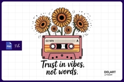 Cassette tape sunflowers vibes sublimation png Product Image 1