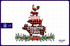 Christmas on the farm animal stack illustration PNG Product Image 1