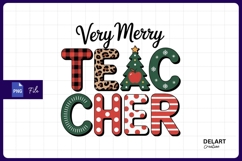 Very merry teacher sublimation png Product Image 1