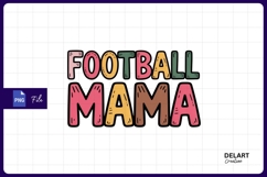 Colorful football mama graphic for sublimation png Product Image 1
