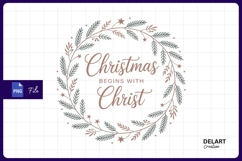 Christmas begins with christ sublimation design PNG Product Image 1