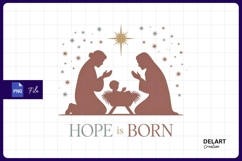 Nativity scene silhouette hope is born sublimation png Product Image 1