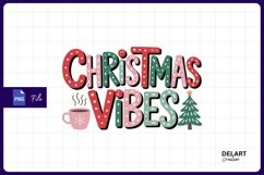 Colorful christmas vibes illustration sublimation png Product Image 1