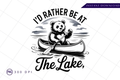 Bear in canoe lake graphic sublimation png Product Image 1