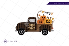 Halloween truck with pumpkins sublimation png Product Image 1