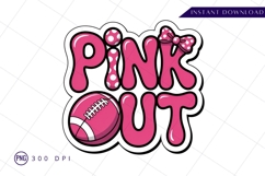 Pink out football design for sublimation png Product Image 1