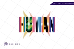 Colorful human text design sublimation png graphic Product Image 1