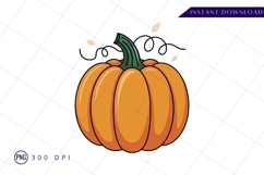 Cartoon pumpkin with green background sublimation png Product Image 1