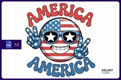 American flag emoji with peace sign Sublimation PNG Design Product Image 1