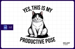 Sarcastic cat productive pose Sublimation PNG Product Image 1