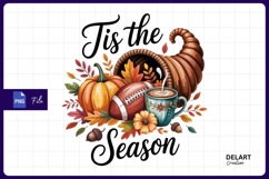 Autumn harvest with football and Sublimation PNG Design Product Image 1
