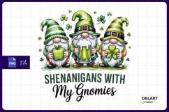 St patricks day gnomes shenanigans Sublimation PNG Design Product Image 1