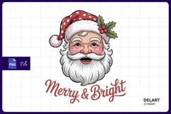 Santa claus merry and bright Sublimation PNG Design Product Image 1