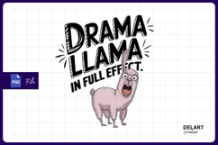 Drama Llama Cartoon Character In Full Effect Sublimation PNG Product Image 1