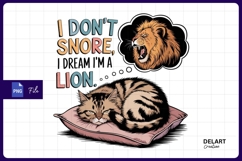 Dreaming Lion Cat Sublimation PNG Product Image 1