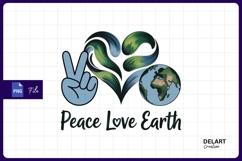 Peace Love Earth Design For Sublimation PNG Product Image 1