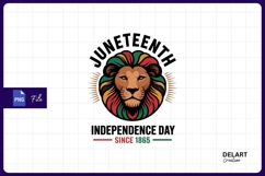 Juneteenth Independence Day Lion Head Sublimation PNG Product Image 1