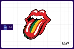 Rolling Stones Tongue Logo With Colors Sublimation PNG Product Image 1