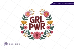 Girl Power Floral Sublimation PNG Product Image 1
