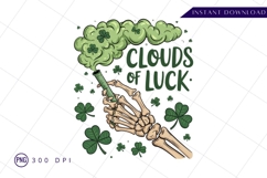Clouds Of Luck St Patricks Day Sublimation PNG Product Image 1