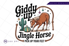 Giddy Up Jingle Horse Illustration For Sublimation PNG Product Image 1
