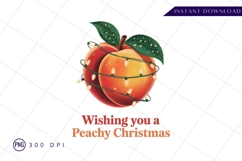 Peachy Christmas Sublimation Design With Lights PNG Product Image 1