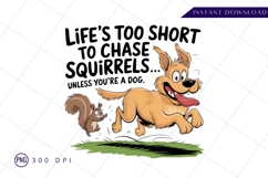 Cartoon Dog Chasing Squirrel Funny Graphic PNG Product Image 1