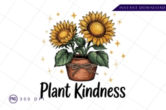 Sunflowers In Pot Plant Kindness Sublimation PNG Product Image 1