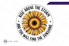 Sunflower Rise Above Storm Sublimation PNG Product Image 1