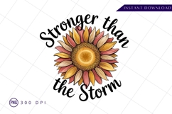 Sunflower Illustration Stronger Than The Storm PNG Product Image 1
