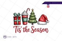 Festive Christmas Watercolor Elements Tis The Season PNG Product Image 1
