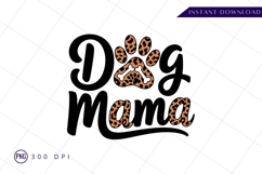 Dog Mama Leopard Print Paw Sublimation PNG Product Image 1