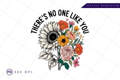 Unique Floral Bouquet With Inspirational Quote Design PNG Product Image 1