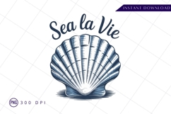 Sea La Vie Scallop Shell Vector Design PNG Product Image 1