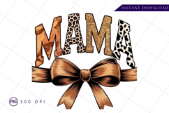 Mama Design With Animals And Bow Sublimation PNG Product Image 1