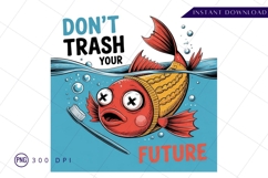 Dead Fish In Polluted Water Sublimation PNG Product Image 1