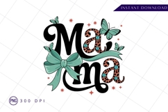 Retro Mama Typography Design With Butterflies And PNG Product Image 1