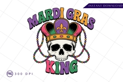 Mardi Gras King Skull Sublimation PNG Product Image 1