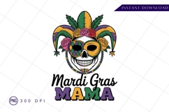 Mardi Gras Mama Skull Vector Sublimation PNG Product Image 1