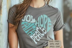 Heart of Joy, Hope, Faith, Peace: Word Art SVG Product Image 1