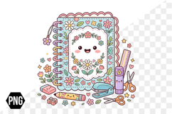 Watercolor Kawaii Back to School Png Clipart Product Image 1